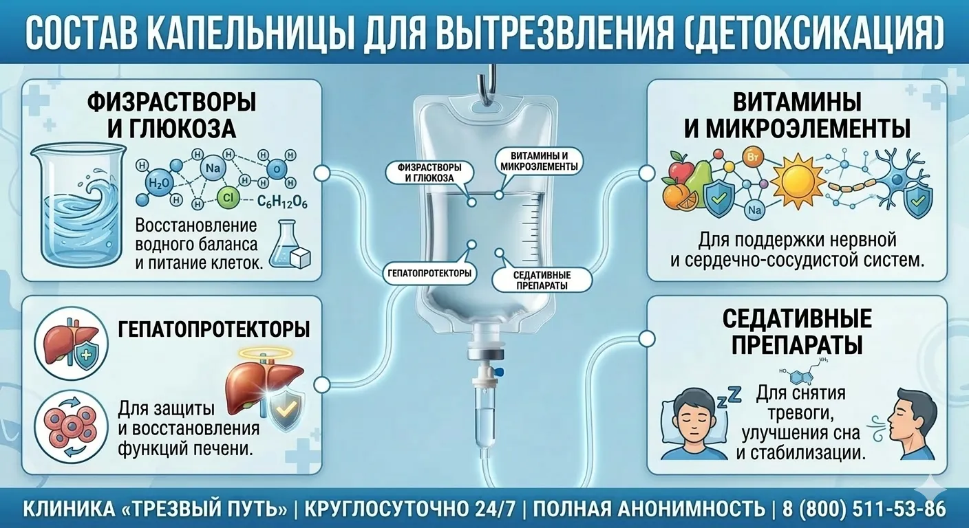 состав капельницы для вытрезвления